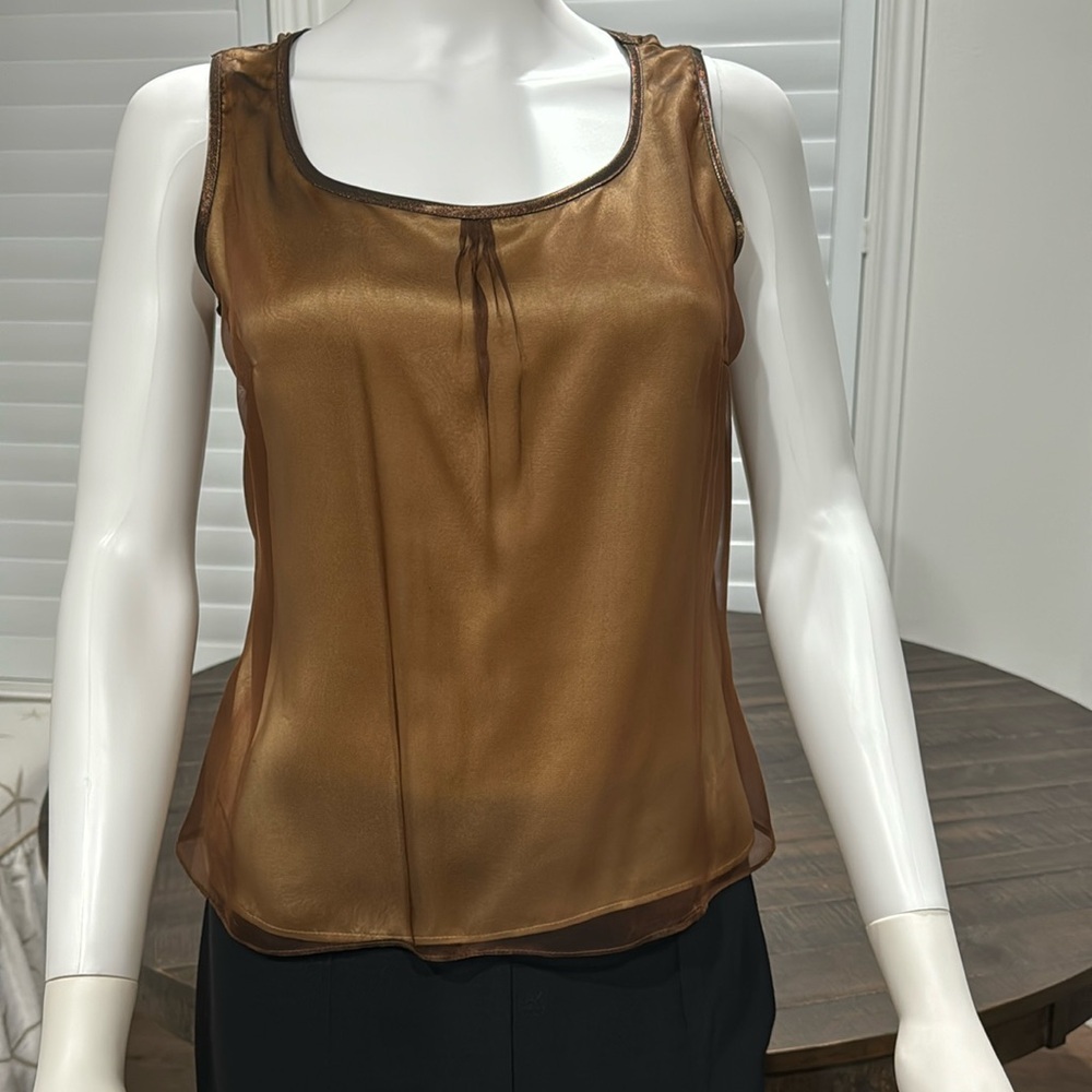 Escada gold and tan 100% silk top
